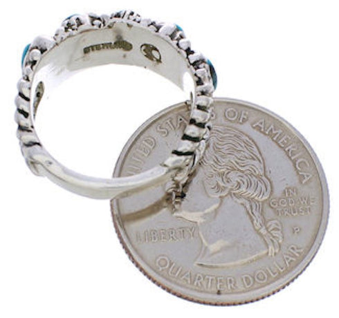 Sterling Silver Jewelry Turquoise Ring Size 6-1/4 WX34726