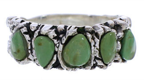 Turquoise Authentic Sterling Silver Southwestern Jewelry Ring Size 8-1/2 AX87502