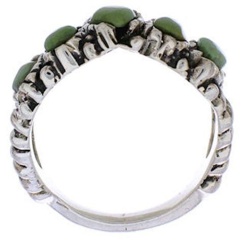 Turquoise Authentic Sterling Silver Southwestern Jewelry Ring Size 8-1/2 AX87502