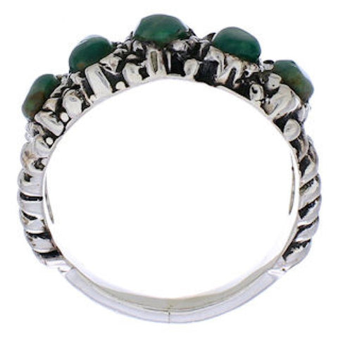 Authentic Sterling Silver Southwest Turquoise Ring Size 5-1/2 WX34742