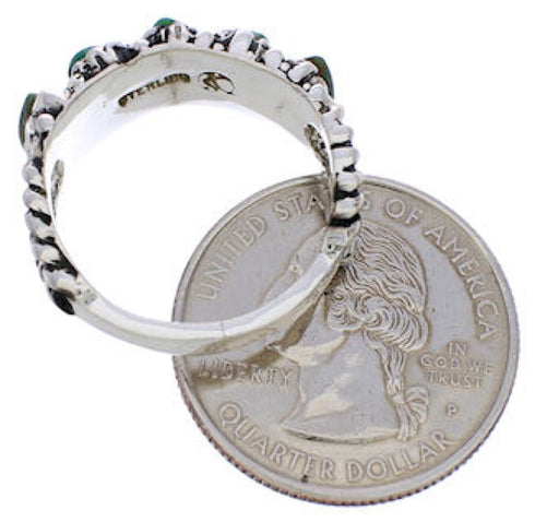 Authentic Sterling Silver Southwest Turquoise Ring Size 5-1/2 WX34742