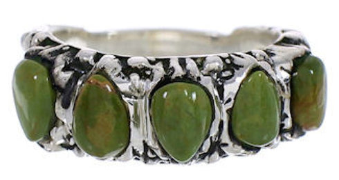 Southwestern Turquoise Genuine Sterling Silver Ring Size 5 WX34749