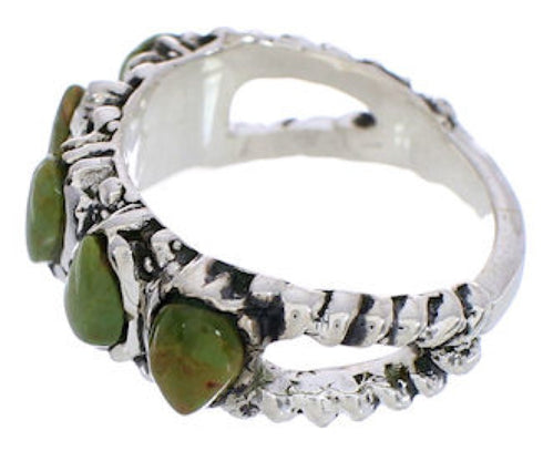 Southwestern Turquoise Genuine Sterling Silver Ring Size 5 WX34749