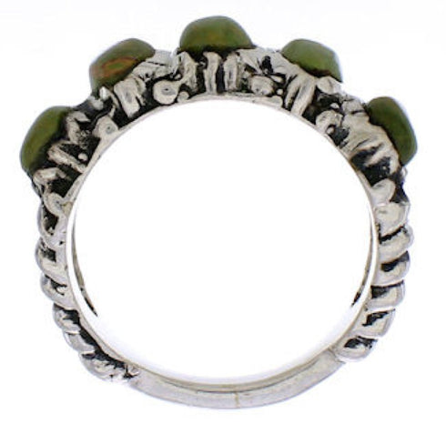 Southwestern Turquoise Genuine Sterling Silver Ring Size 5 WX34749