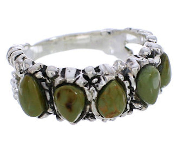 Turquoise Jewelry Authentic Sterling Silver Ring Size 6-1/4 WX34757