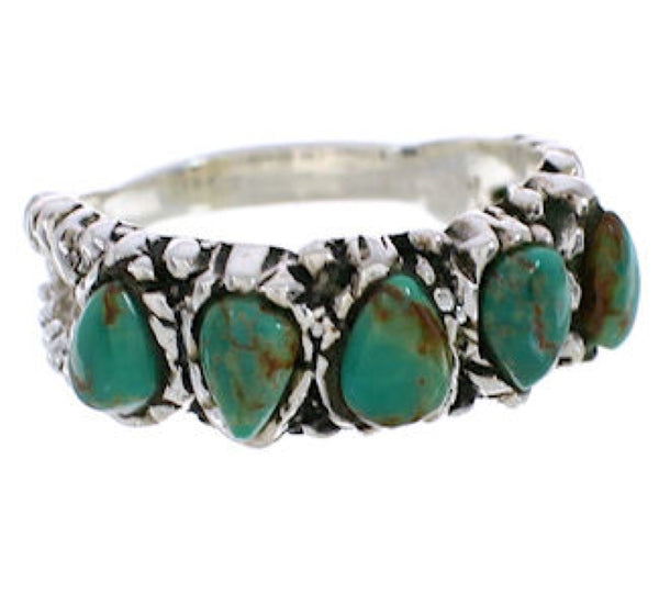 Genuine Sterling Silver Jewelry Turquoise Ring Size 6-3/4 WX34787