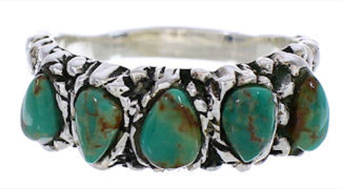 Genuine Sterling Silver Jewelry Turquoise Ring Size 6-3/4 WX34787
