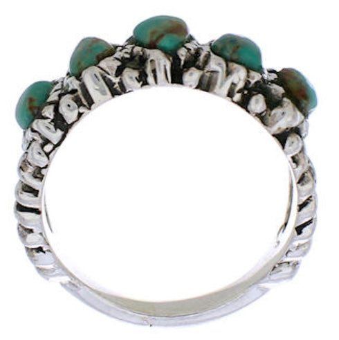 Genuine Sterling Silver Jewelry Turquoise Ring Size 6-3/4 WX34787