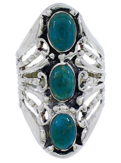 Sterling Silver And Turquoise Ring Size 6-1/2 UX32700