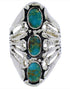 Sterling Silver Southwest Turquoise Ring Size 4-3/4 UX32709