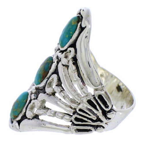 Sterling Silver Southwest Turquoise Ring Size 4-3/4 UX32709