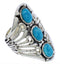 Genuine Sterling Silver Turquoise Ring Size 4-1/2 UX32731