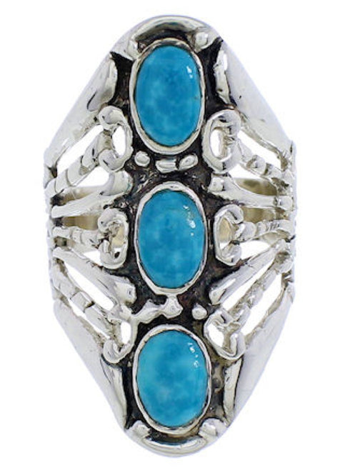 Genuine Sterling Silver Turquoise Ring Size 4-1/2 UX32731