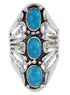 Genuine Sterling Silver Turquoise Ring Size 4-1/2 UX32731