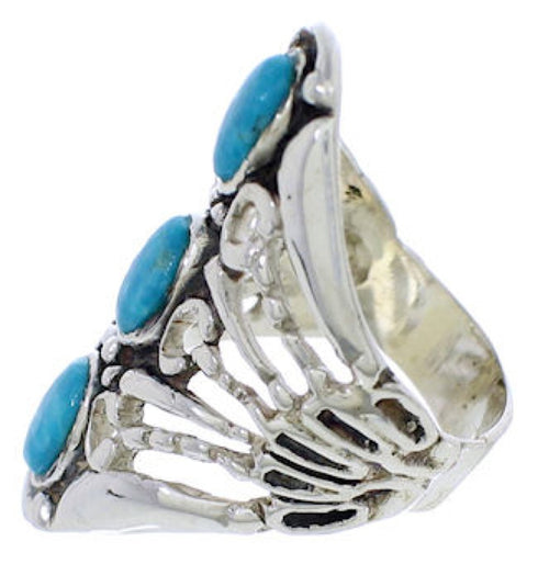 Genuine Sterling Silver Turquoise Ring Size 4-1/2 UX32731