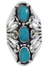Genuine Sterling Silver And Turquoise Ring Size 4-3/4 UX32822