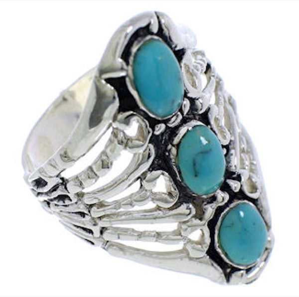 Silver Jewelry Turquoise Ring Size 7-3/4 UX32840