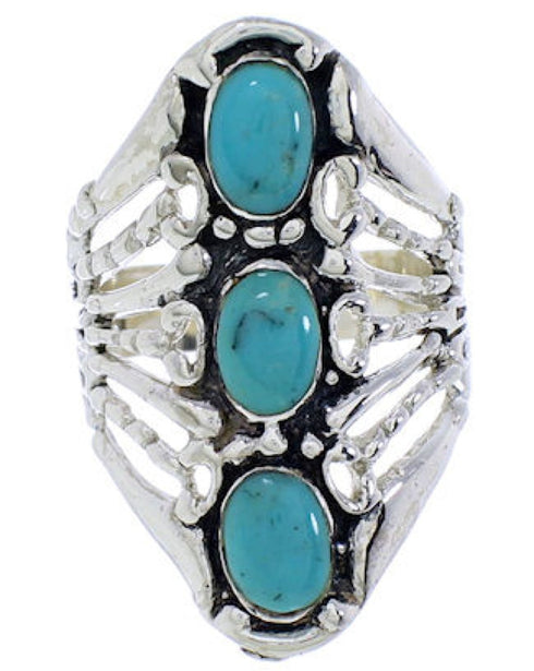 Sterling Silver Jewelry Turquoise Ring Size 5-1/4 UX32833