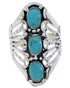 Sterling Silver Jewelry Turquoise Ring Size 5-1/4 UX32833