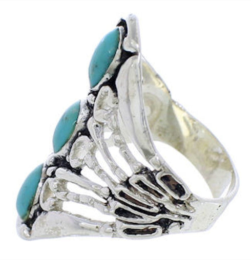 Sterling Silver Jewelry Turquoise Ring Size 5-1/4 UX32833