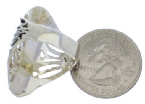 Sterling Silver Jewelry Turquoise Ring Size 5-1/4 UX32833