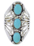 Southwestern Turquoise Silver Ring Size 5-1/2 UX32863