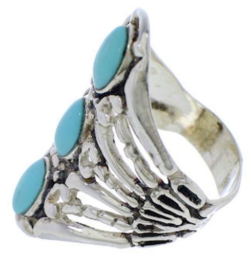 Southwestern Turquoise Silver Ring Size 5-1/2 UX32863
