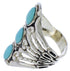 Southwestern Turquoise Silver Ring Size 5-1/2 UX32863