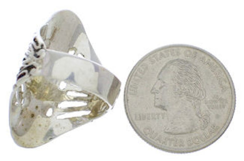 Silver And Turquoise Southwest Ring Size 8-1/4 UX32882