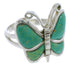 Turquoise Butterfly Jewelry Sterling Silver Ring Size 5-3/4 UX33085