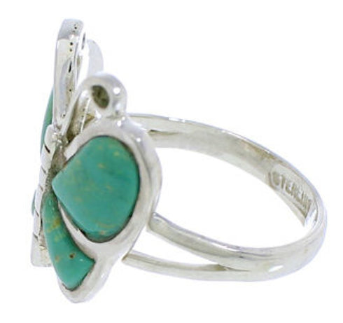 Turquoise Butterfly Jewelry Sterling Silver Ring Size 5-3/4 UX33085
