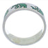 Turquoise Inlay Silver Bear Ring Band Size 6-3/4 UX32491