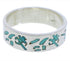Turquoise Inlay Sterling Silver Kokopelli Ring Band Size 6 UX32617