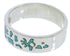 Turquoise Inlay Sterling Silver Kokopelli Ring Band Size 4-3/4 UX32615