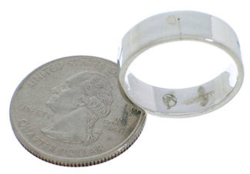 Turquoise Inlay Sterling Silver Kokopelli Ring Band Size 4-3/4 UX32615