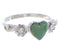 Genuine Sterling Silver Turquoise Flower Heart Ring Size 6-1/4 UX34921