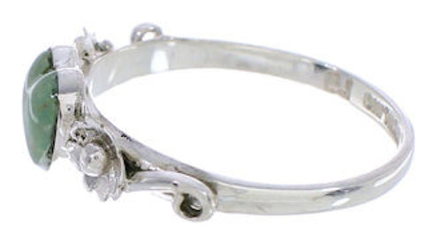 Genuine Sterling Silver Turquoise Flower Heart Ring Size 6-1/4 UX34921