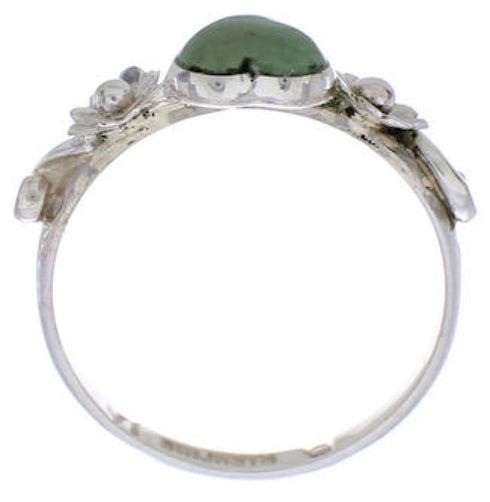 Genuine Sterling Silver Turquoise Flower Heart Ring Size 6-1/4 UX34921
