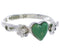 Silver And Turquoise Heart Flower Ring Size 5-1/4 UX34965