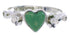 Silver And Turquoise Heart Flower Ring Size 5-1/4 UX34965
