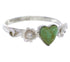 Authentic Silver Turquoise Flower Heart Ring Size 6-1/4 UX34980