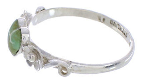 Authentic Silver Turquoise Flower Heart Ring Size 6-1/4 UX34980
