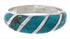 Silver And Turquoise Inlay Jewelry Ring Size 6-3/4 UX35026