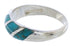 Silver And Turquoise Inlay Jewelry Ring Size 6-3/4 UX35026