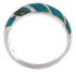 Silver And Turquoise Inlay Jewelry Ring Size 6-3/4 UX35026