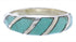 Silver And Turquoise Inlay Southwestern Ring Size 5-3/4 UX35069