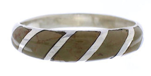 Authentic Sterling Silver Turquoise Inlay Ring Size 5-1/2 UX35073