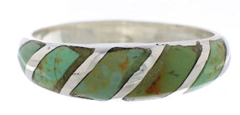 Turquoise Inlay And Sterling Silver Jewelry Ring Size 5-3/4 UX35088
