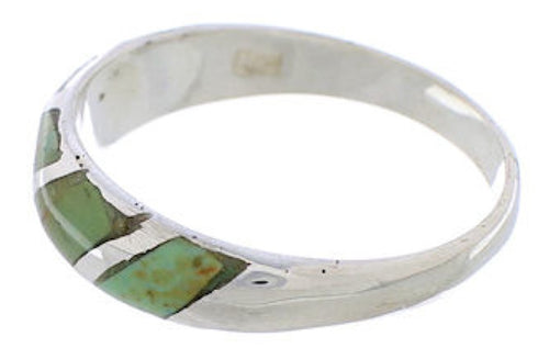 Turquoise Inlay And Sterling Silver Jewelry Ring Size 5-3/4 UX35088