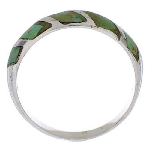 Turquoise Inlay And Sterling Silver Jewelry Ring Size 5-3/4 UX35088